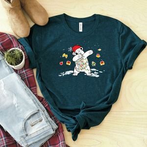 Dabbing Santa Polar Bear Christmas Lights Shirt, Christmas Shirt